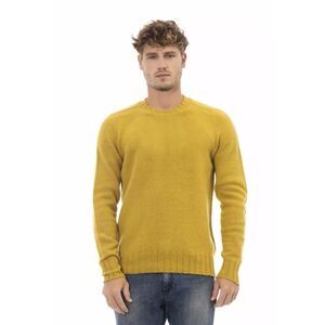Alpha Studio Crew Neck Sweater Mustard Yellow Men Yellow Sweaters